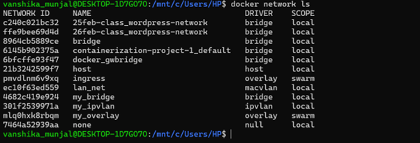 Docker Network List